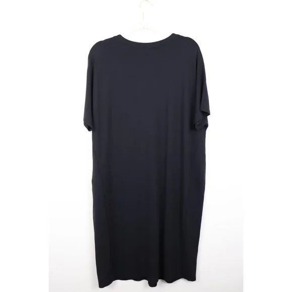 J. Jill Wearever Double-Face Jersey Dolman-Sleeve Dress Licorice Dark Grey XL - Picture 3 of 9